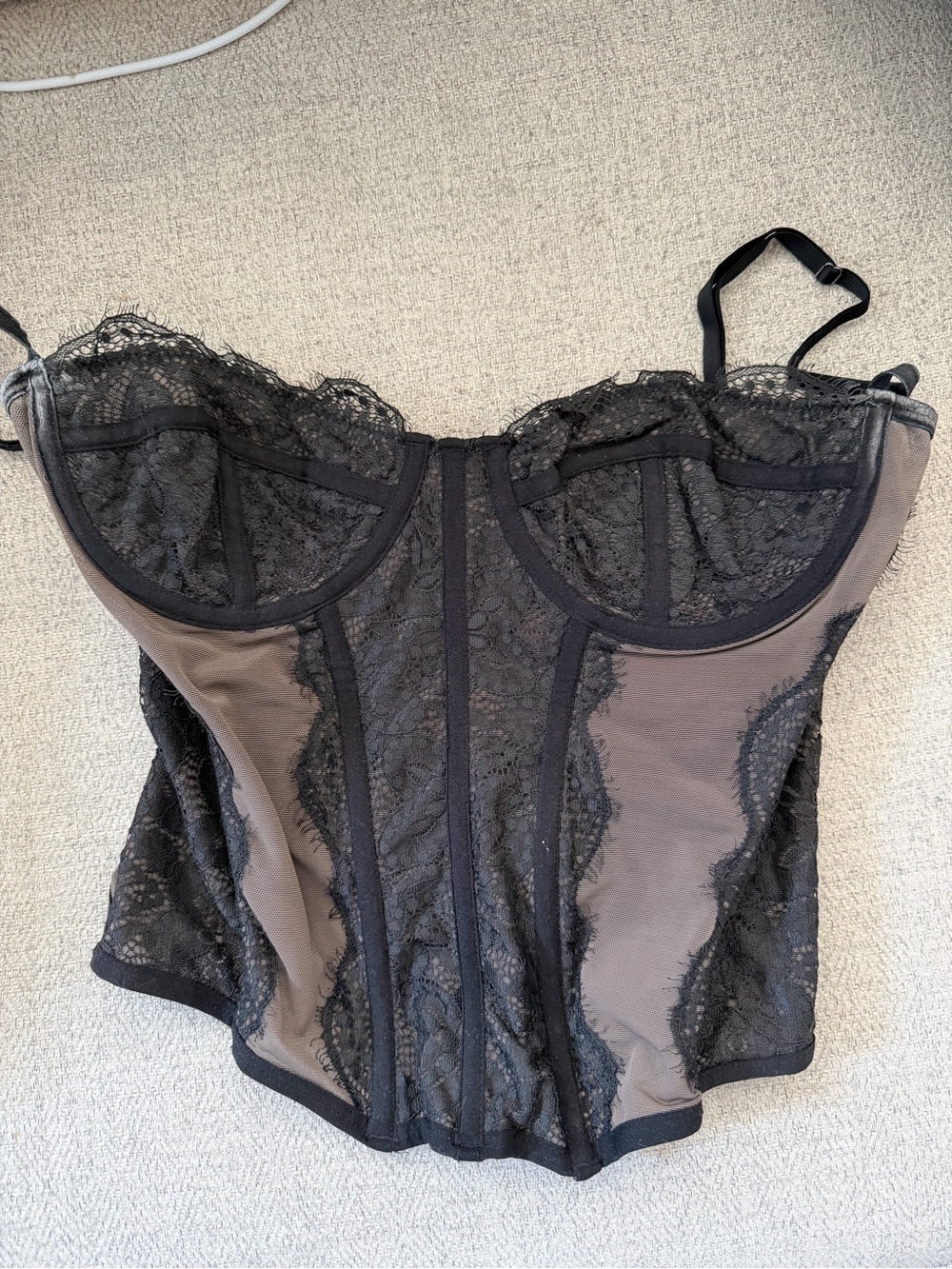 Urban Outfitters Black Lace Bustier Crop Top